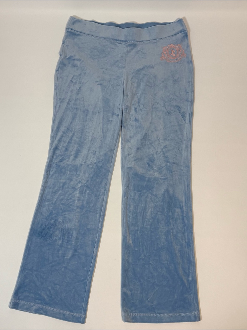 NWT Juicy Couture Light Blue Velour Track Pants Size L